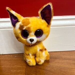Ty Beanie Boo Boos PABLO Chihuahua Spotted Plush 7" Glitter Eyes Purple Ears